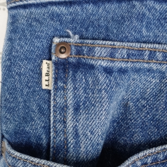 Vintage LL.BEAN Classic Fit plaid flannel lined Men's 38/34 outdoors blue jeans - Picture 9 of 11